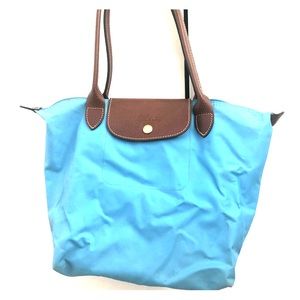 Light blue medium Longchamp Tote